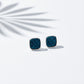 Midnight Blue Square Studs Earrings jewellery product view 5