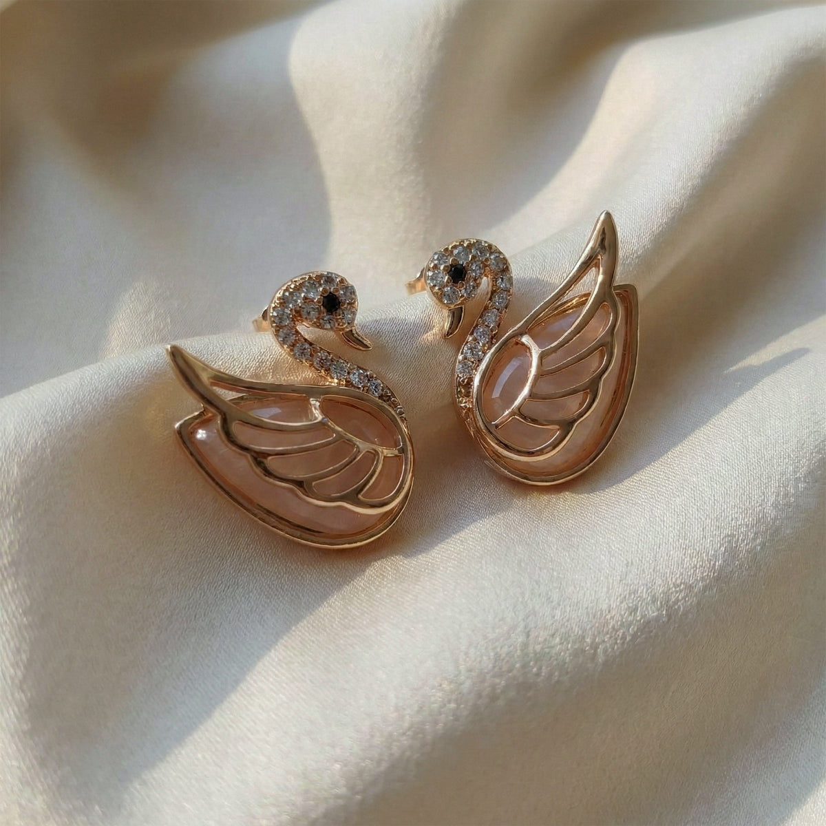 Aurora Grace Swan Earrings jewellery product view 3