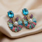 Aqua Bloom Pearl Drop Earrings jewellery product view 1