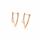 Rose Gold V Shape Crystal Earrings jewellery product view 10