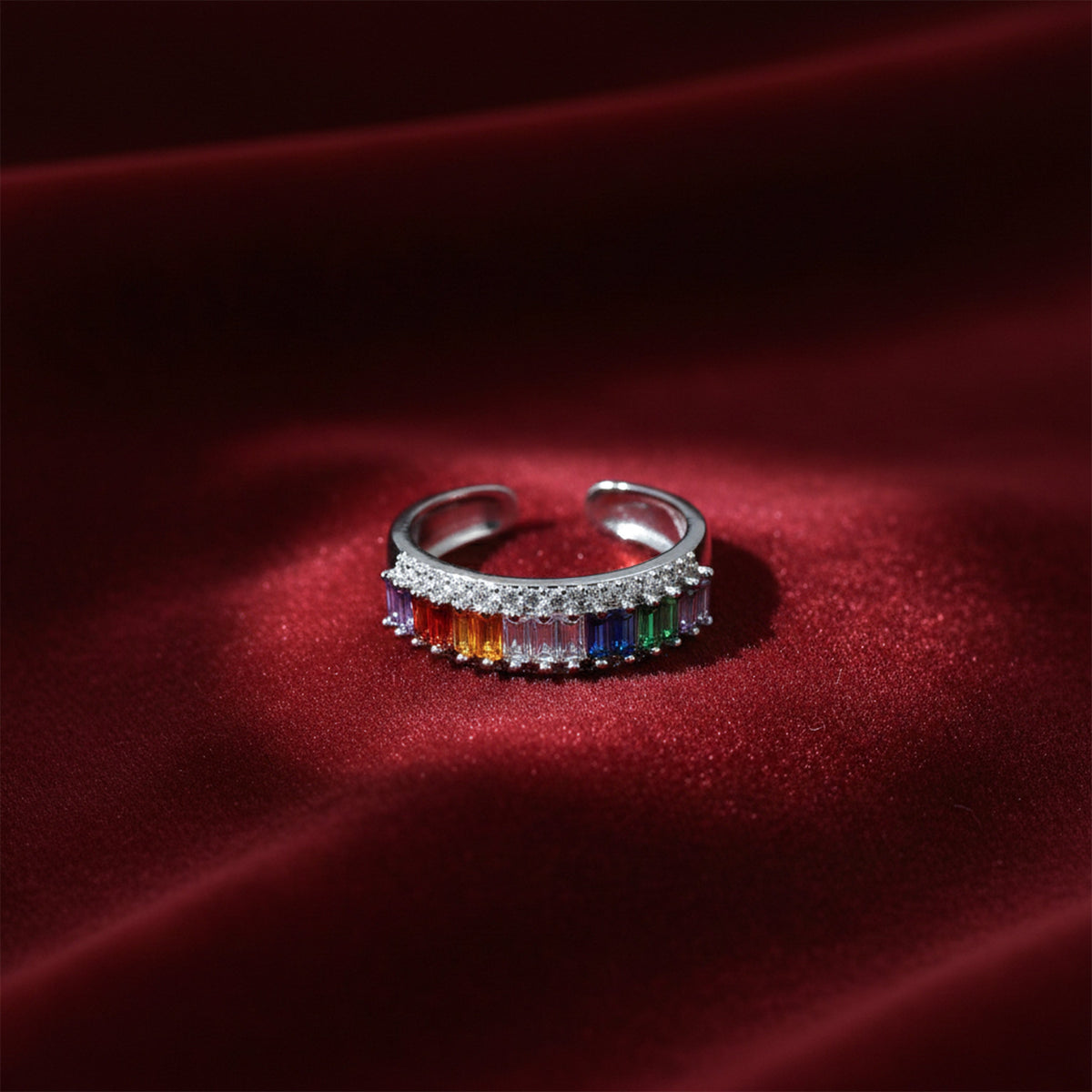 Prism Luxury Rainbow Stone Ring jewellery product view 3