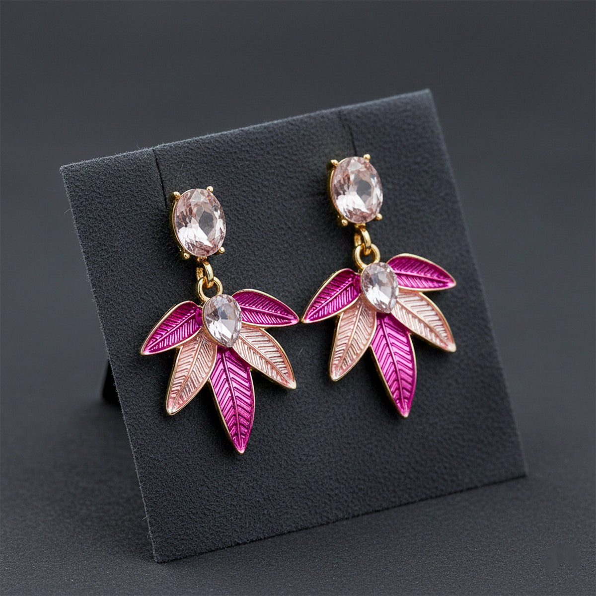 Blush Leaf Luxe Earrings jewellery product view 1