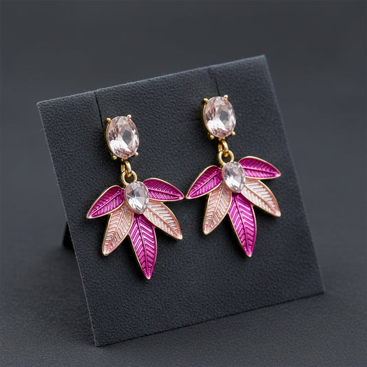 Blush Leaf Luxe Earrings jewellery product view 1