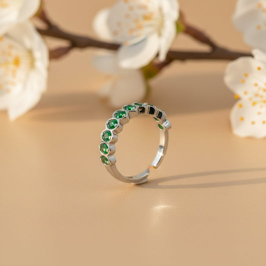 Prestige Green Stone Eternity Ring jewellery product view 1