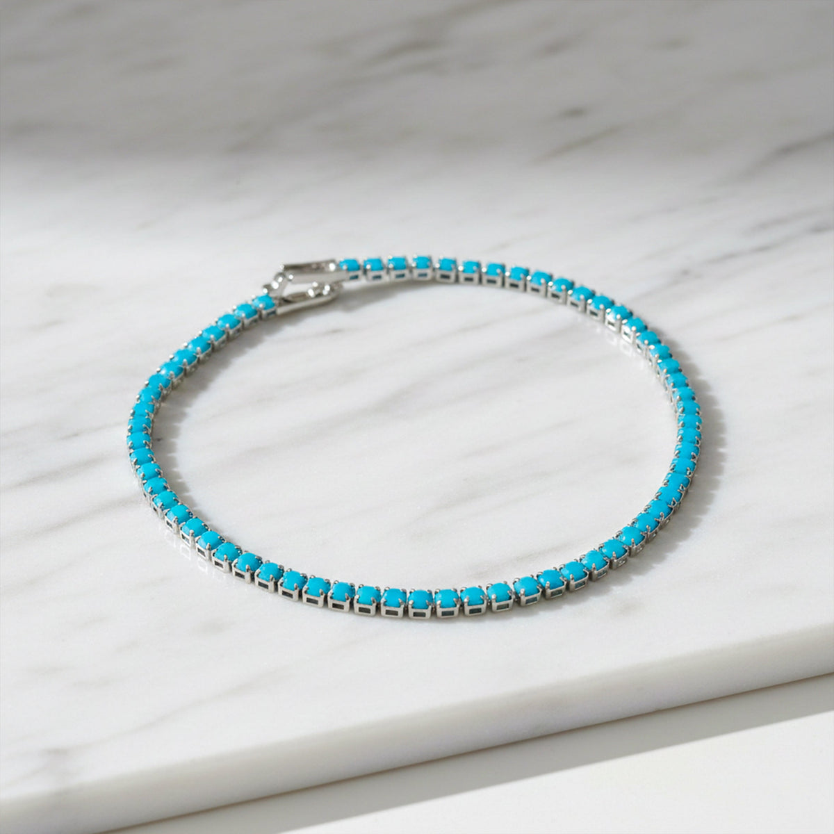 Azure Sapphire Tennis Bracelet jewellery product view 14