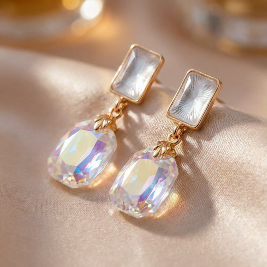 Iridesa Crystal Drop Earrings jewellery product view 1