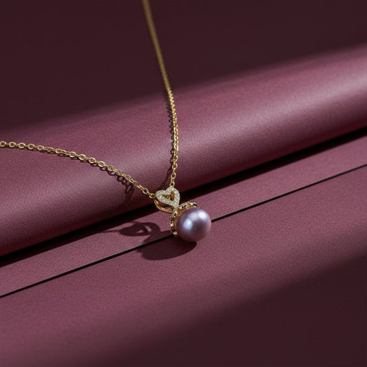 Amore Pearl Heart Necklace jewellery product view 1