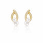 Elegant Double Pearl Drop Diamond Earrings jewellery product view 7