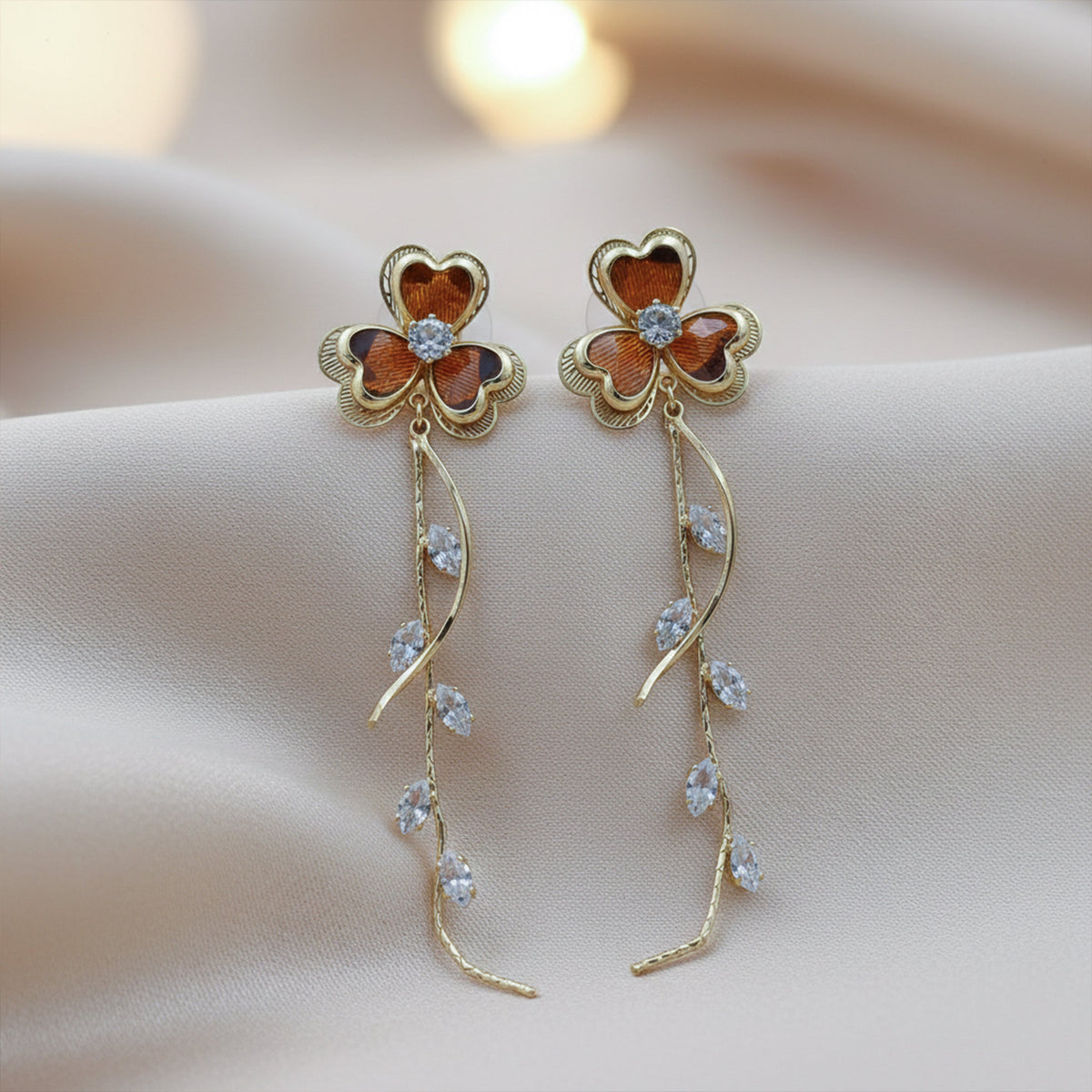 Clover Shine Dangle Earrings jewellery product view 1