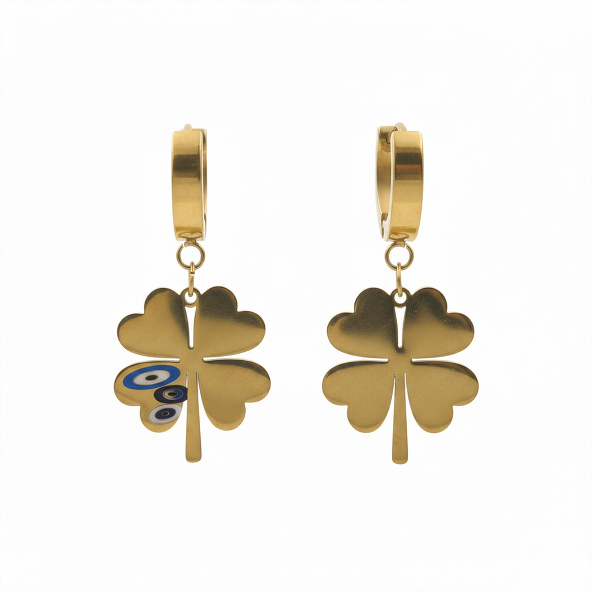 Elite Nazar Clover Charm Drop Earrings jewellery product view 6