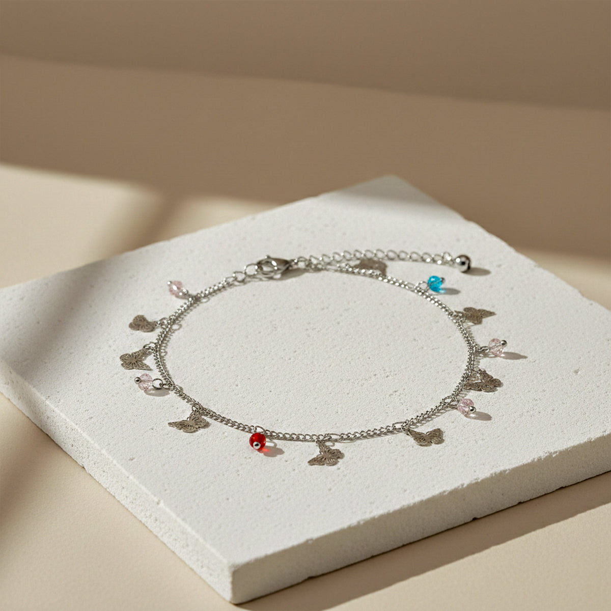 Flutter Butterfly Charm Anklet jewellery product view 2