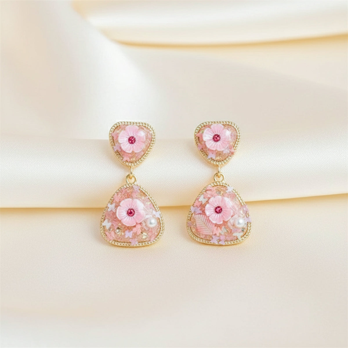 Rose Bloom Designer Earrings jewellery product view 1