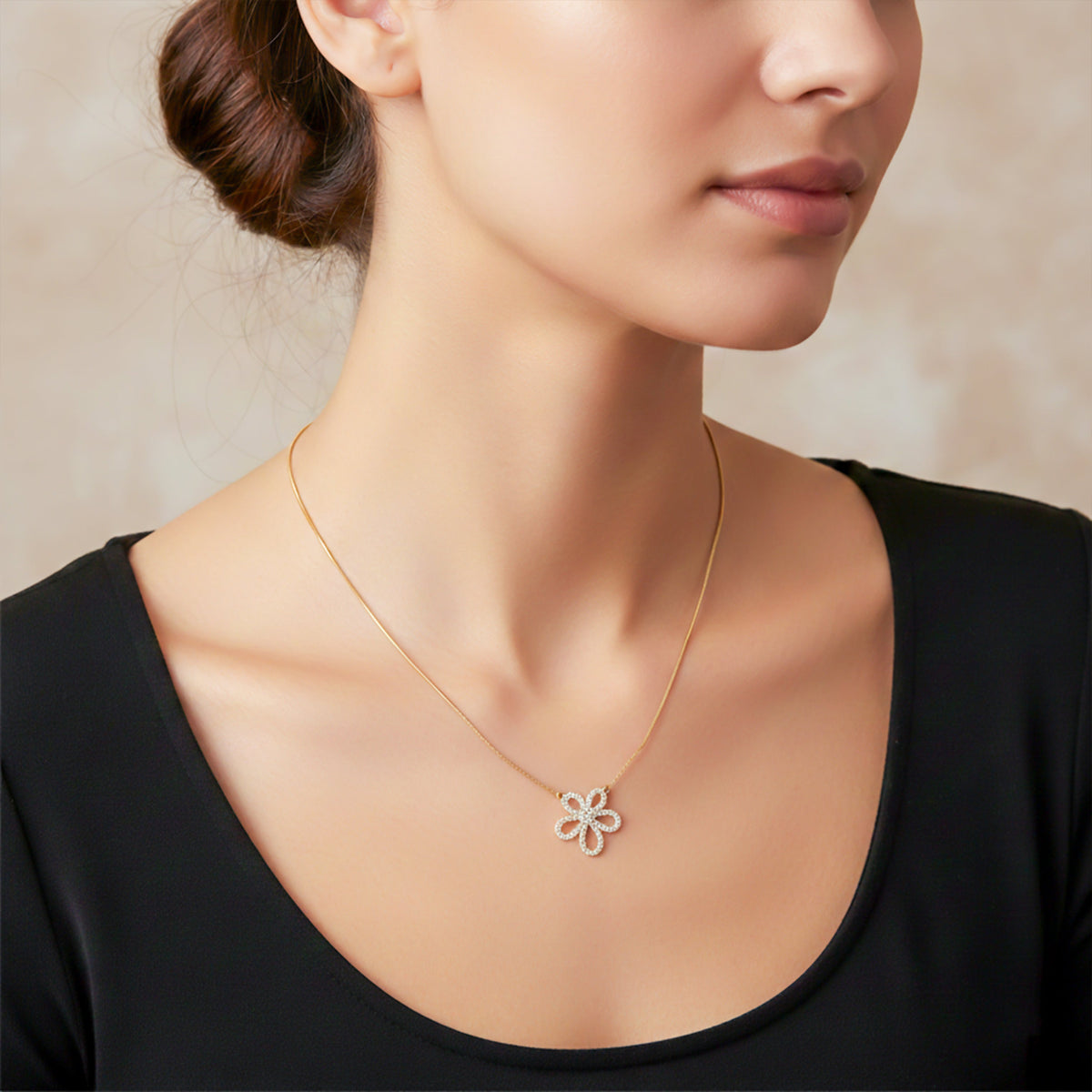 Daisy Sparkle Pendant Necklace jewellery product view 1