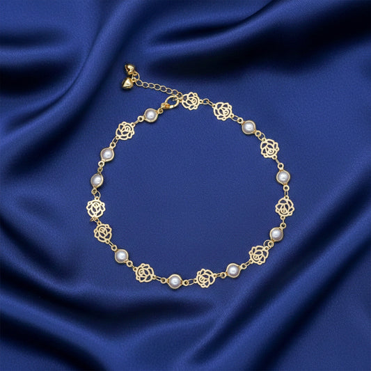 Opaline Luxe Pearl Anklet jewellery product view 2