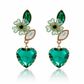 Green Luxe Floral Heart Earrings jewellery product view 8