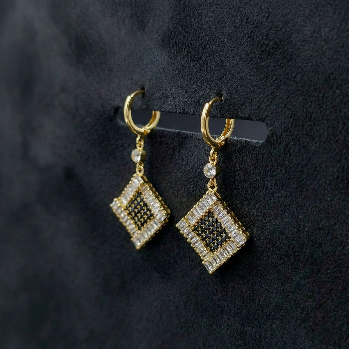 Crystal Square Luxe Earrings jewellery product view 1