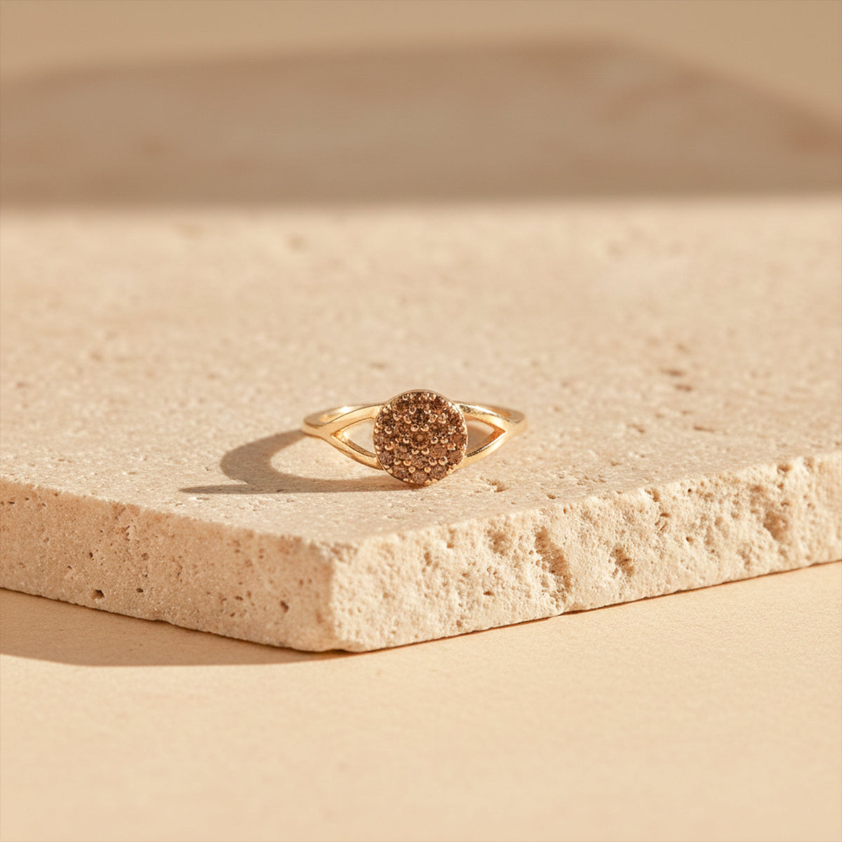 Royal Halo Crystal Gold Ring jewellery product view 2