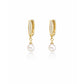 Minimalist Gold Bar Pearl Drop Earrings jewellery product view 7