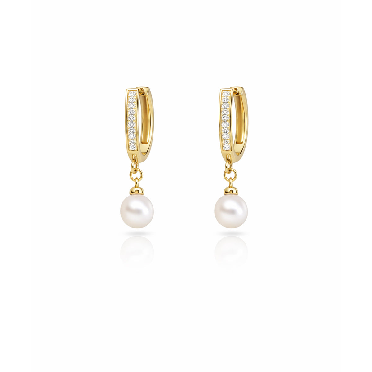 Minimalist Gold Bar Pearl Drop Earrings jewellery product view 7
