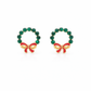 Elite Green Stone Bow Loop Earrings jewellery product view 6