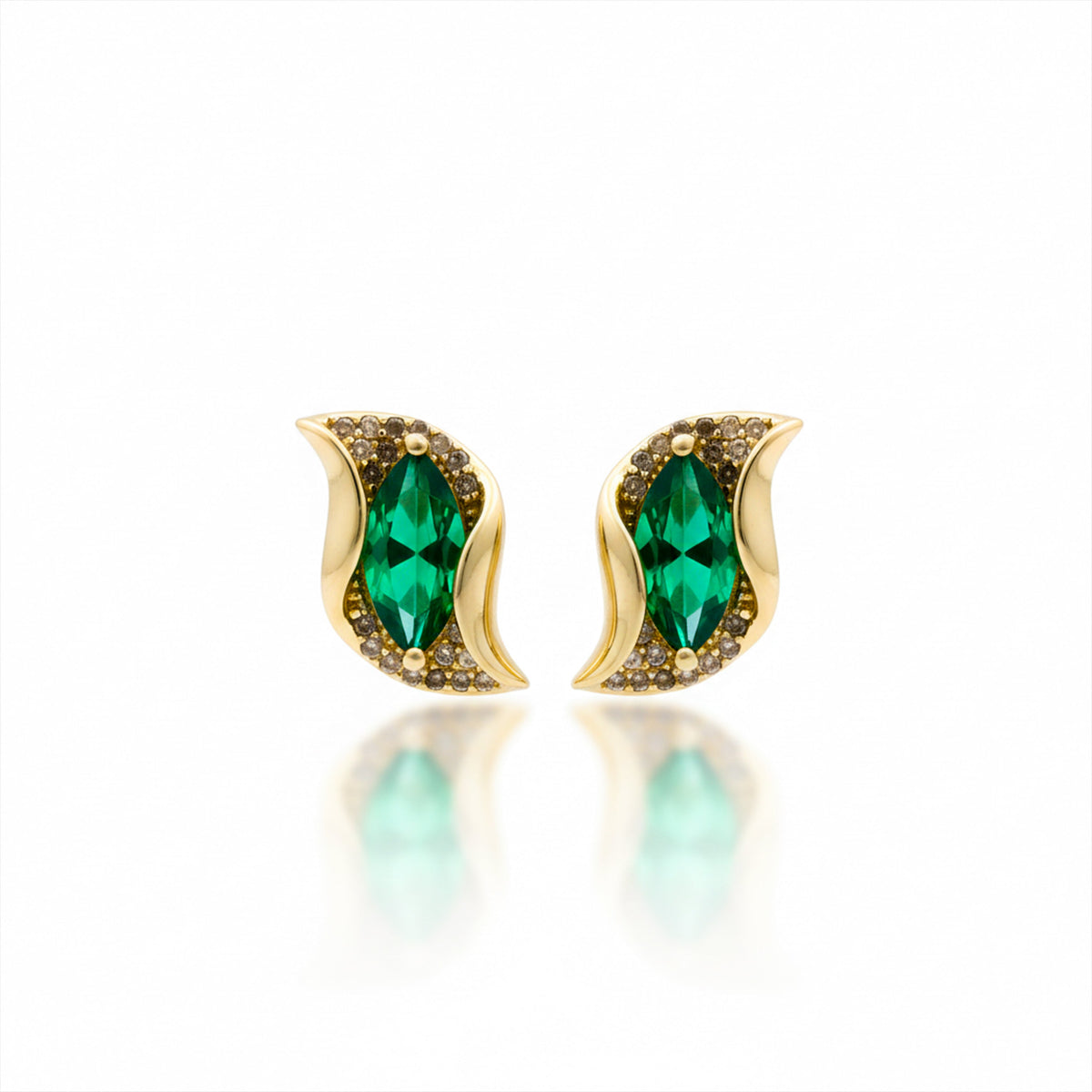 Velvet Green Luxe Curve Earrings jewellery product view 6