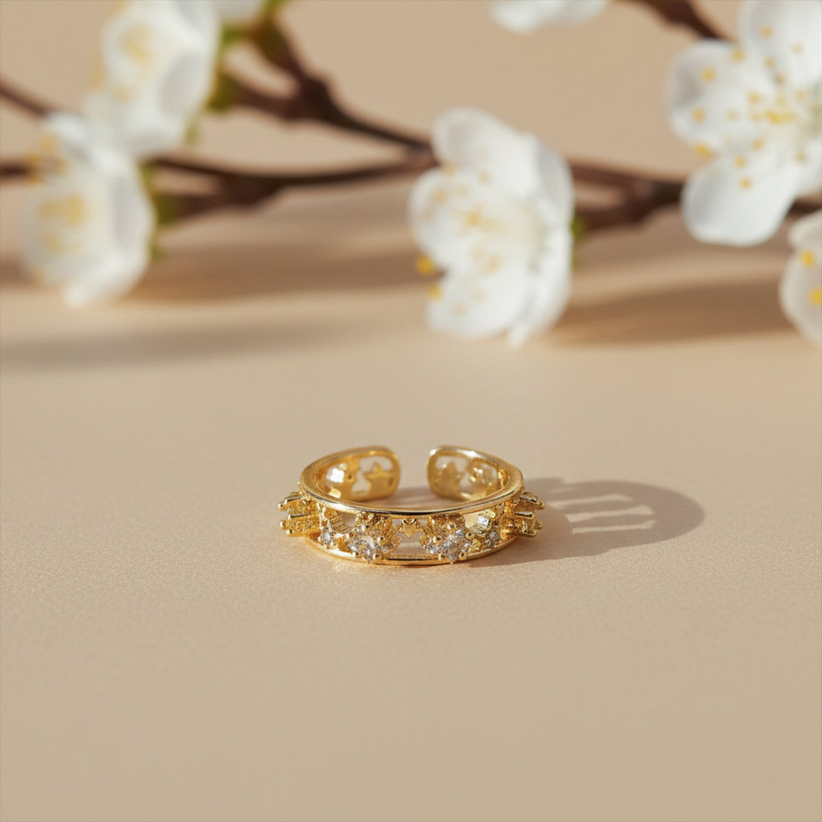 Aurora Sparkle Gold Ring jewellery product view 1
