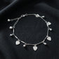 Delicate Silver Heart Charm Anklet jewellery product view 2