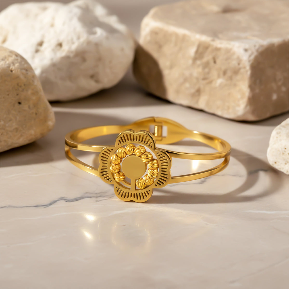 Luxora Floral Gold Kada jewellery product view 3