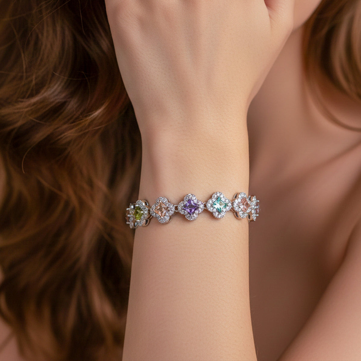 Luxe Petal Diamond Bracelet jewellery product view 3
