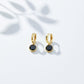 Designer Gold Hoop Black Stone Earrings jewellery product view 7