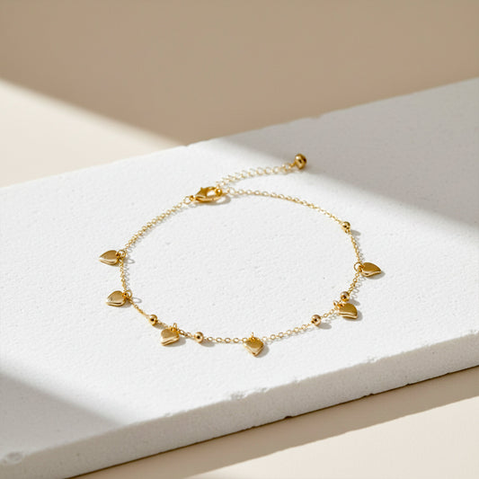Amora Luxe Heart Charm Anklet jewellery product view 2