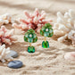 Premium Green Floral Stone Earrings jewellery product view 4