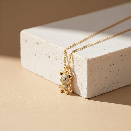 Luxpenny Teddy Crystal Pendant Necklace jewellery product view 1