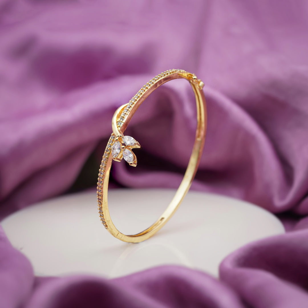 Flutter Butterfly Zircon Gold Kada jewellery product view 4
