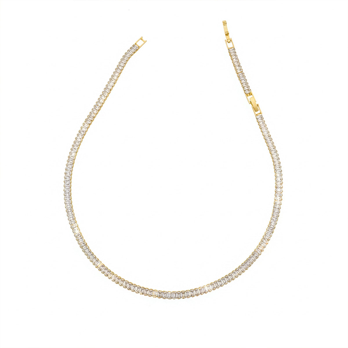 Golden Sparkle Tennis Chain Necklace jewellery product view 5