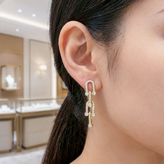 Elite Crystal Ladder Earrings jewellery product view 2