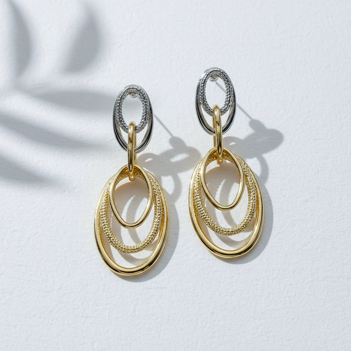 Aurora Luxe Double Oval Drop Earrings jewellery product view 5