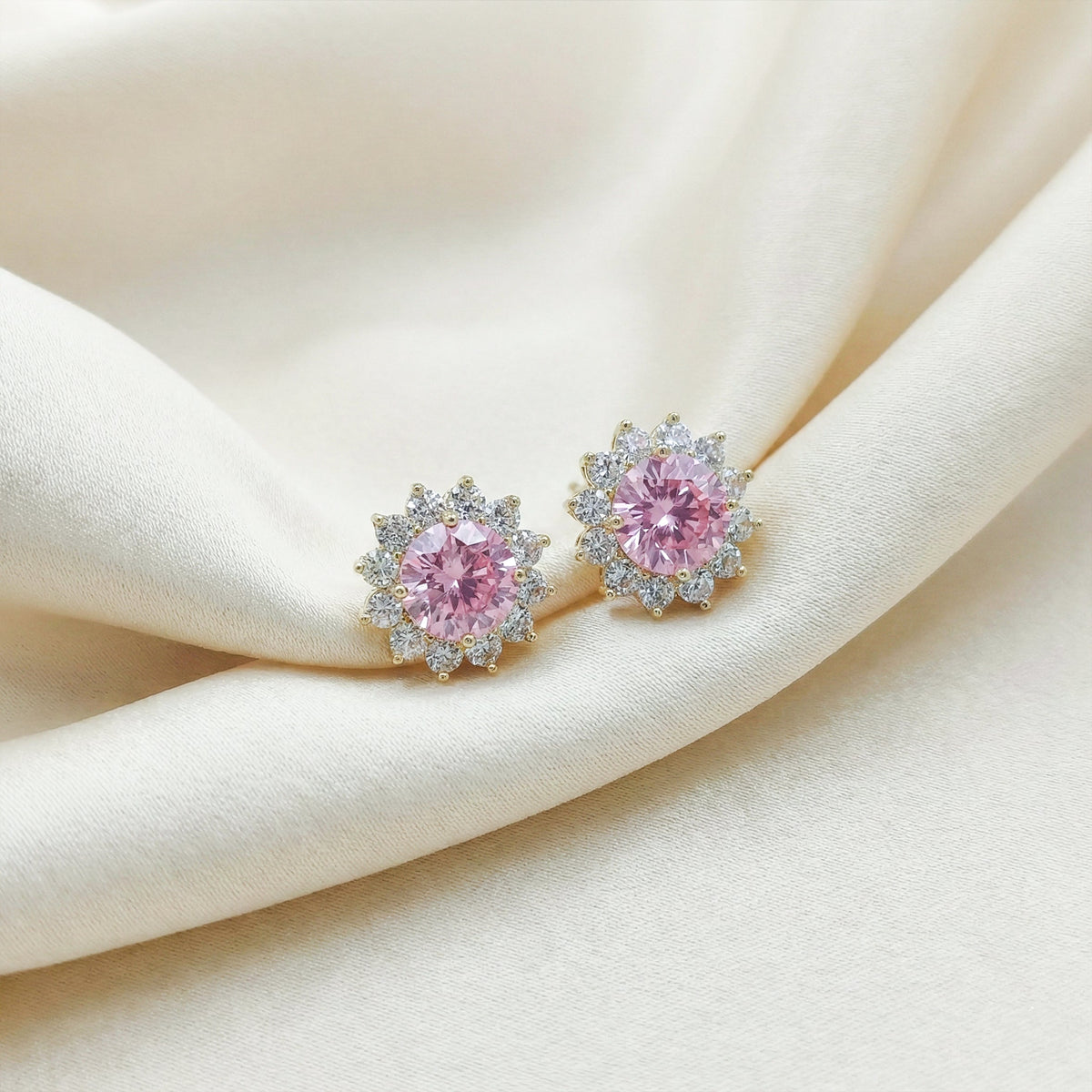 Rose Glow Floral Halo Earrings jewellery product view 2
