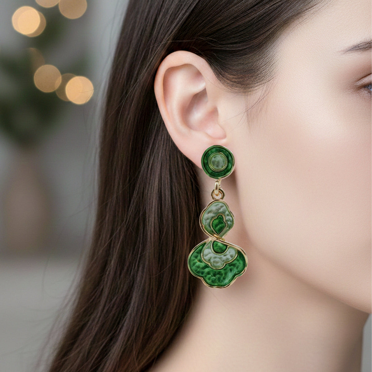 Opaline Green Luxe Earrings jewellery product view 3