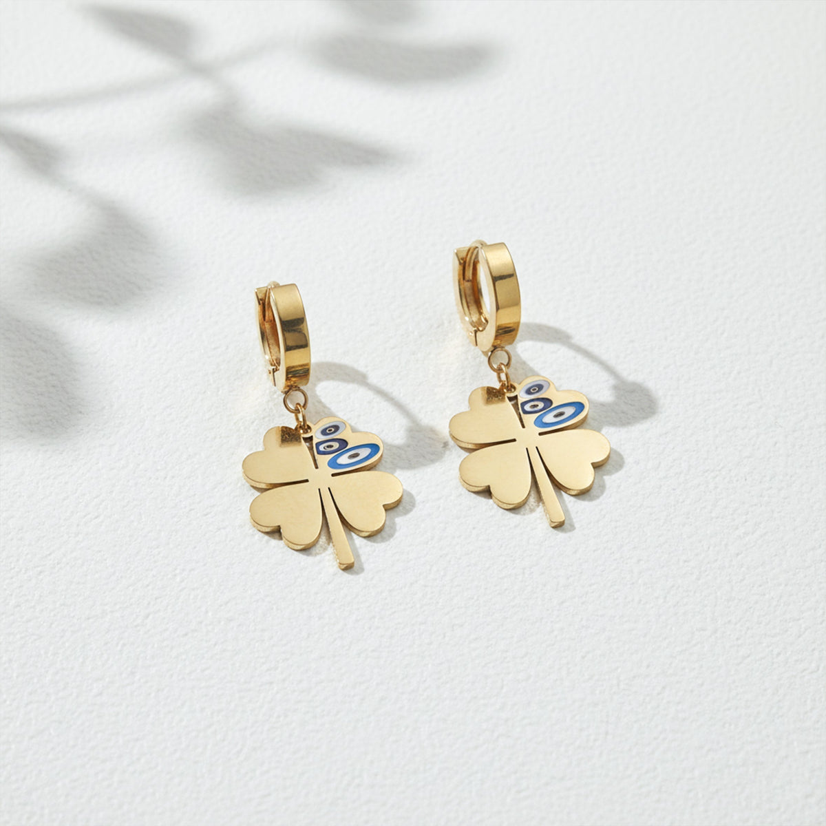 Elite Nazar Clover Charm Drop Earrings jewellery product view 5