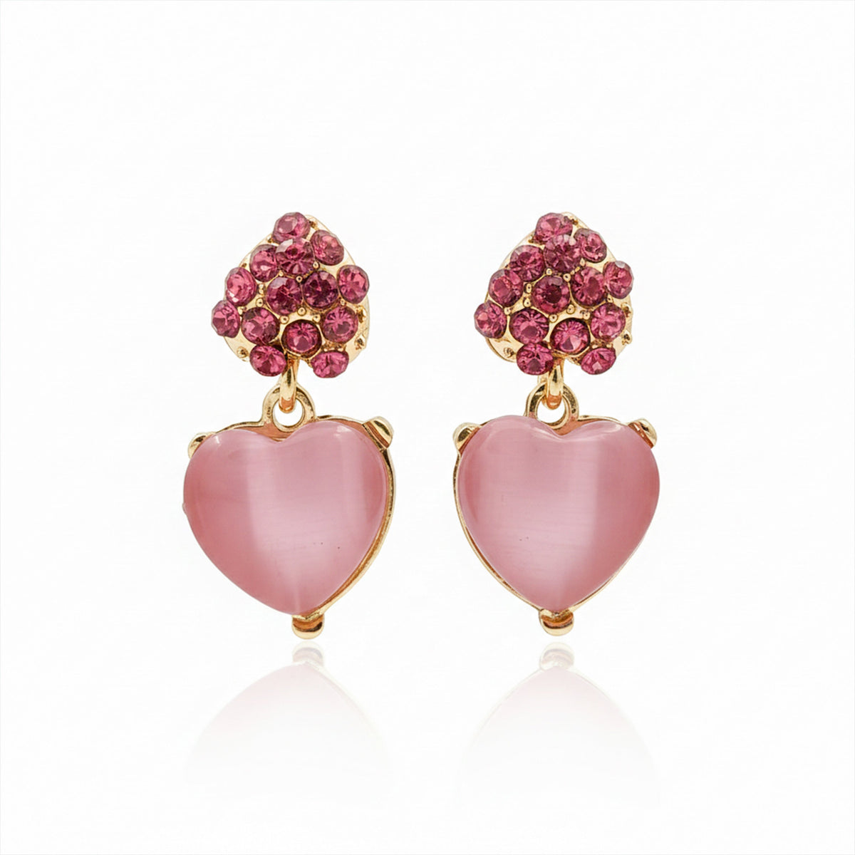 Romantic Blush Heart Earrings jewellery product view 6