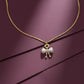 Elegant Gold Heart & Pearl Bow Necklace jewellery product view 1