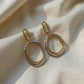 Tri-Tone Layered Oval Statement Earrings jewellery product view 2
