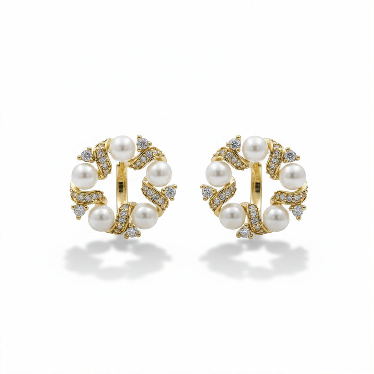 Pearl Luxe Circle Earrings jewellery product view 6