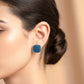 Midnight Blue Square Studs Earrings jewellery product view 3