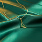Luxe Emerald Fan Drop Necklace jewellery product view 2