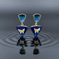 Butterfly Charm Blue Drop Earrings jewellery product view 3