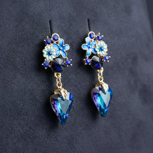 Blue Blossom Dangle Earrings jewellery product view 1