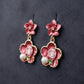 Rose Charm Pearl Drops Earrings jewellery product view 3