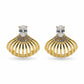 Shell Crystal Gold Stud Earrings jewellery product view 11